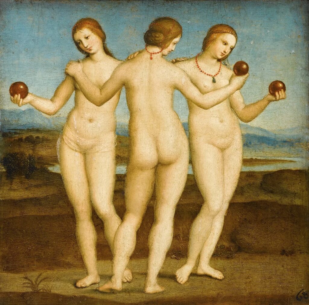 Detail of The Three Graces by Raphael, 1504-05